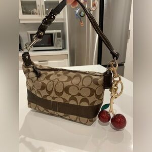 🐻 New Authentic Coach Brown Signature Mini Demi Pouchette Shoulder Bag 🐻